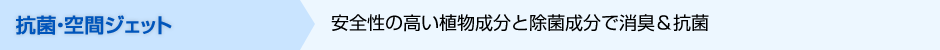 抗菌・空間ジェット 安全性の高い植物成分と除菌成分で消臭＆抗菌